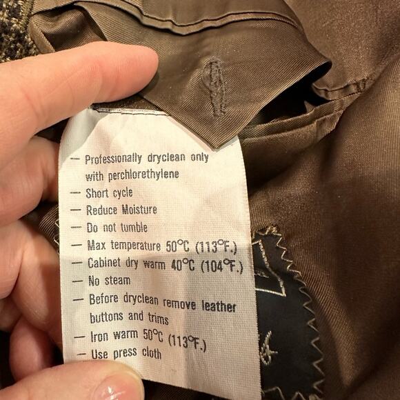 Ermenegildo Zegna for Neiman Marcus Mens 44 Cashmere Brown Houndstooth Blazer - Picture 4 of 14